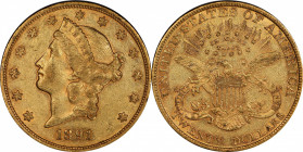 1891 Liberty Head Double Eagle. AU-53 (PCGS).

An historic rarity whose superior technical quality is matched by strong eye appeal. The color is ric...