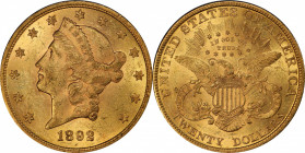 1892 Liberty Head Double Eagle. MS-61 (PCGS).

Remarkably attractive surfaces deliver original color in deep, vivid rose-apricot. Both sides are int...