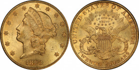 1893-CC Liberty Head Double Eagle. MS-62 (PCGS). CAC.

Vivid golden-apricot and pale rose surfaces are intensely lustrous with a satin to softly fro...