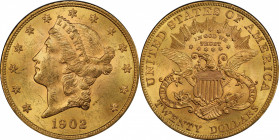1902 Liberty Head Double Eagle. MS-63 (PCGS).

An impressive, uncommonly well preserved survivor of this key date in the 20th century Liberty Head d...