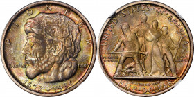 1936 Elgin, Illinois Centennial. MS-68 (NGC).

Intense pearlescent luster dominates the centers on each side of this exceptional jewel, emphasizing ...