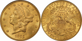 1905 Liberty Head Double Eagle. MS-63+ (PCGS). CAC.

With lovely mint frost on very smooth looking surfaces, this premium quality example seems cons...