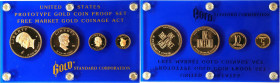 Complete Four-Piece Set of 1981 Gold Standard Corporation Prototype Medals. Gold. Deep Cameo Proof.

Included are: John F. Kennedy, 35 mm, 1 troy ou...