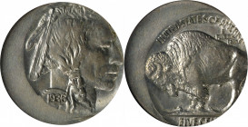 1936 Buffalo Nickel--Struck Off Center--MS-60 (ANACS). OH.

This lustrous Mint State Buffalo nickel has a bold strike and is approximately 20% off-c...