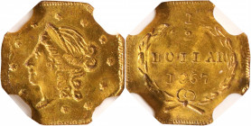 1867 Octagonal 50 Cents. BG-905. Rarity-5-. Liberty Head. MS-67 (NGC).

The sole 1867-dated octagonal half dollar Breen-Gillio variety. Very scarce,...