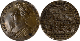 1702 American Treasure Captured at Vigo Bay Medal. By Lazarus Gottlieb Lauffer. Brass. Betts-95, MI III:23. About Uncirculated.

25.5 mm.

Estimat...