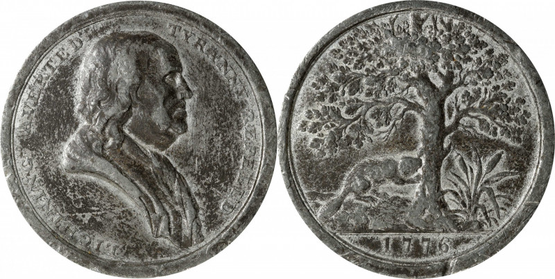 "1776" Benjamin Franklin American Beaver Medal. By John Reich. Betts-546, Greens...