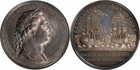 "1772" Captain James Cook Resolution and Adventure Medal. Betts-552. Silver. Mint State, Cleaned.

44 mm. 45.38 grams.

Estimate: $ 500