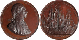 "1779" (ca. 1875-1904) Captain John Paul Jones / Bonhomme Richard vs. Serapis Naval Medal. U.S. Mint Copy Dies. By Augustin Dupre. Adams-Bentley 8, Be...