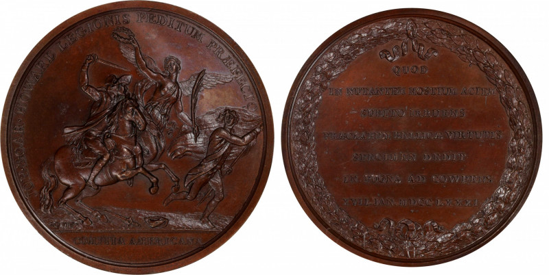 "1781" (1868-1880) John Eager Howard at Cowpens Medal. U.S. Mint Gunmetal Dies. ...