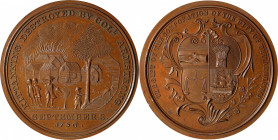 "1756" (post-1874) Colonel John Armstrong / Kittanning Destroyed Medal. Copy Dies. Julian MI-33, Betts-400. Bronze. Mint State, Edge Nicks.

48.2 mm...