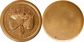1898 Battleship Maine Destroyed at Havana Medal. Uniface Reverse Impression. Brass(?). Mint State.

33.5 mm. Shield and crossed flags below battlesh...