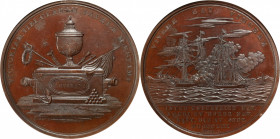 "1813" Lieutenant William Burrows / USS Enterprise vs. HMS Boxer Naval Medal. By Moritz Furst. Julian NA-7. Bronze. MS-66 BN (NGC).

65 mm.

Estim...