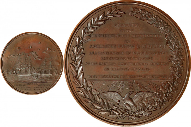 "1854" (1855) Commander Duncan Ingraham / Rescue of Martin Koszta Medal. Origina...