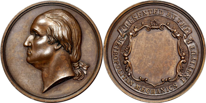 Undated (ca. 1854) Metropolitan Mechanics Institute Award Medal. By Francis Nald...