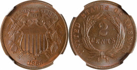1868 Two-Cent Piece. MS-65 BN (NGC). CAC.

PCGS# 3597. NGC ID: 22NC.

Estimate: $ 800