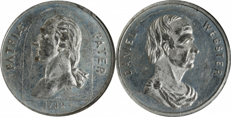 "1732" (ca. 1859) Patriae Pater, Third Obverse / Daniel Webster Medal. By Freder...
