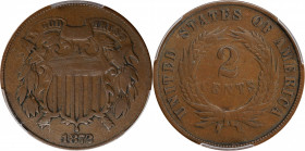 1872 Two-Cent Piece. VF-20 (PCGS).

PCGS# 3612. NGC ID: 22NG.

Estimate: $ 500