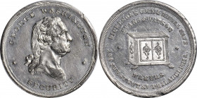 Undated (ca. 1859) Dickeson's Coin and Medal Safe Store Card. Musante GW-257, Baker-530D, Rulau Pa-Ph 33. White Metal. MS-61 (PCGS).

32 mm. Brillia...