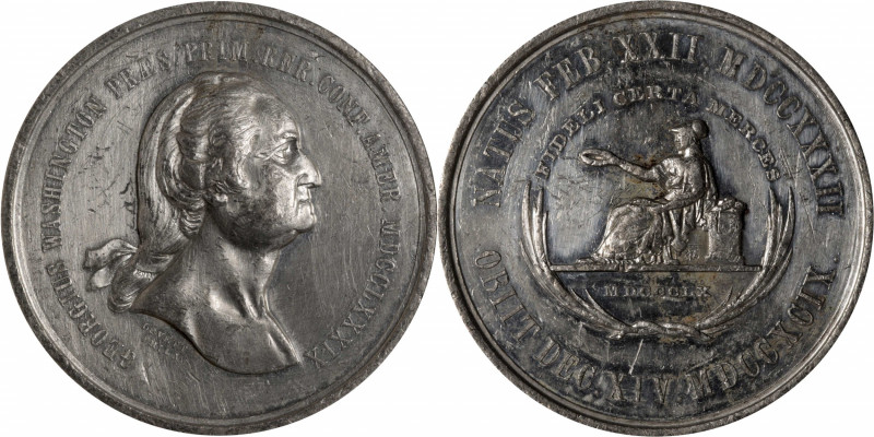 1860 Fideli Certa Merces Medal. By Robert Lovett, Jr. Musante GW-354, Baker-135C...