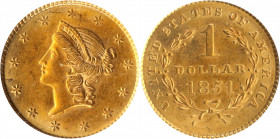1851 Gold Dollar. MS-61 (ICG).

PCGS# 7513. NGC ID: 25BK.

Estimate: $ 300