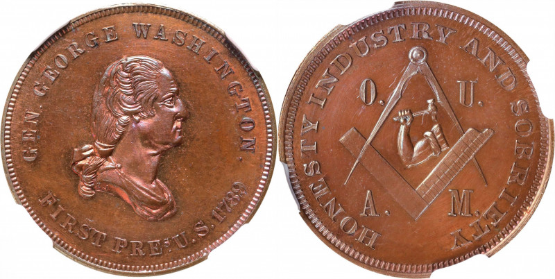 Undated (ca. 1870) Order of United American Mechanics Medal. By Robert Lovett, J...