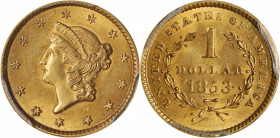 1853 Gold Dollar. Unc Details--Cleaned (PCGS).

PCGS# 7521. NGC ID: 25BU.

Estimate: $ 275
