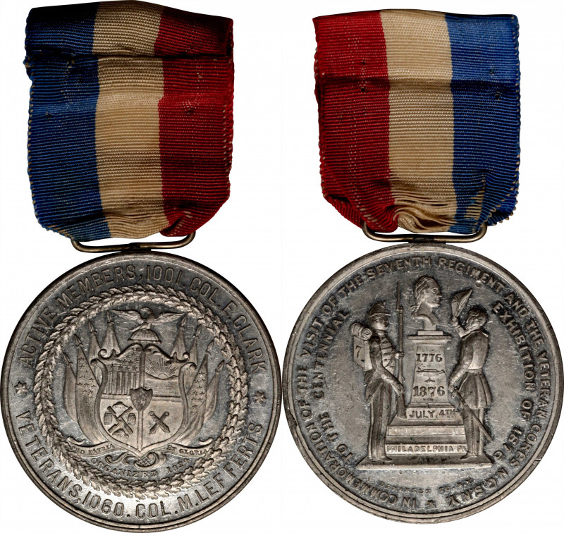 1876 New York National Guard at the Centennial Exhibition Medal. Musante-876, Ba...