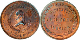 1876 Children of America Medal. By George Hampden Lovett. Musante GW-902, Baker-415B, HK-115. Copper. Mint State, Corroded.

34.0 mm. 348.1 grains. ...