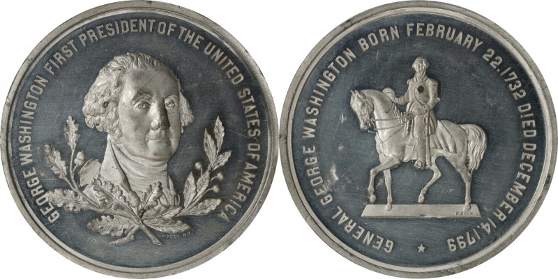 "1799" (ca. 1876) Koch's Equestrian Medal. Musante GW-935, Baker-159. White Meta...