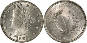 1883 Liberty Head Nickel. No CENTS. MS-64 (NGC).

PCGS# 3841. NGC ID: 2772.

Estimate: $ 125