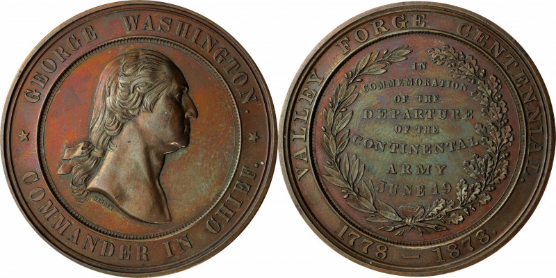 1878 Valley Forge Centennial Medal. Musante GW-959, Baker-449A, Julian CM-48, HK...