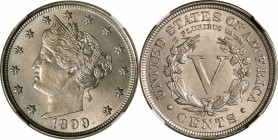 1899 Liberty Head Nickel. MS-63 (NGC).

PCGS# 3860. NGC ID: 22PR.

Estimate: $ 150