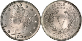 1903 Liberty Head Nickel. MS-65 (PCGS).

PCGS# 3864. NGC ID: 277E.

Estimate: $ 300