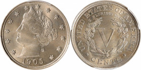 1905 Liberty Head Nickel. MS-66 (PCGS).

PCGS# 3866. NGC ID: 277G.

Estimate: $ 500