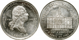 1889 Inaugural Centennial Medal. April 30 - Federal Hall. Musante GW-1099, Douglas-25. White Metal. MS-61 PL (NGC).

32 mm.

Ex R. Jesinger Collec...