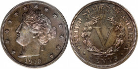 1910 Liberty Head Nickel. Proof-64 (PCGS). CAC. OGH.

PCGS# 3908. NGC ID: 278L.

Estimate: $ 275