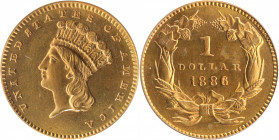 1886 Gold Dollar. MS-63 (PCGS). OGH.

PCGS# 7587. NGC ID: 25DR.

Estimate: $ 600
