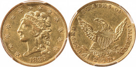 1836 Classic Head Quarter Eagle. HM-8. Rarity-2. Head of 1837, Block 8. AU-50 (PCGS).

PCGS# 97694. NGC ID: 25FU.

Estimate: $ 950