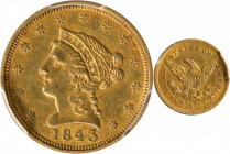 1843 Liberty Head Quarter Eagle. AU-53 (PCGS).

PCGS# 7727. NGC ID: 25GL.

Estimate: $ 600