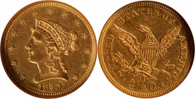 1843-O Liberty Head Quarter Eagle. Small Date. Winter-7. AU-55 (NGC).

PCGS# 7731. NGC ID: 25GR.

Estimate: $ 600
