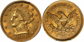 1851 Liberty Head Quarter Eagle. AU-58 (PCGS).

PCGS# 7759. NGC ID: 25HL.

From the Mark and Lottie Salton Collection.

Estimate: $ 650