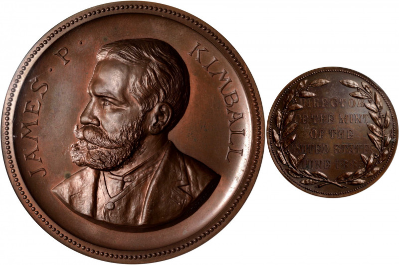 "1885" Mint Director James P. Kimball Medal. By Charles E. Barber. Julian MT-8. ...