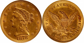 1878-S Liberty Head Quarter Eagle. AU-58 (PCGS).

PCGS# 7829. NGC ID: 25KZ.

Estimate: $ 400
