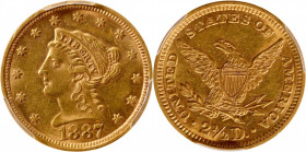 1887 Liberty Head Quarter Eagle. MS-61 (PCGS).

PCGS# 7839. NGC ID: 25LB.

Estimate: $ 800