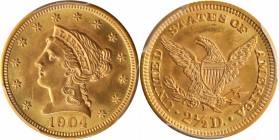 1904 Liberty Head Quarter Eagle. MS-65 (PCGS).

PCGS# 7856. NGC ID: 25LV.

Estimate: $ 750