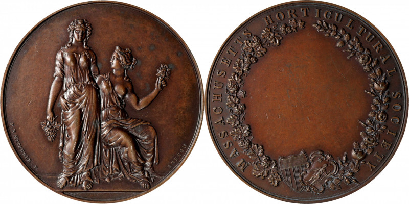 Undated Massachusetts Horticultural Society Award Medal. By Francis N. Mitchell....