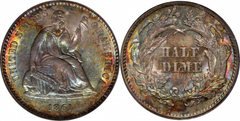 1861 Liberty Seated Half Dime. MS-63 (PCGS). CAC. OGH.

PCGS# 4379. NGC ID: 23...