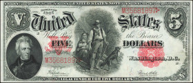 Fr. 91. 1907 $5 Legal Tender Note. Choice Very Fine.

An attractive CVF offering of this Woodchopper note.

Estimate: $200.00 - $300.00