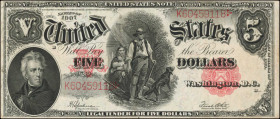 Fr. 91. 1907 $5 Legal Tender Note. Choice Very Fine.

A Choice Very Fine condition offering of this always popular design type.

Estimate: $200.00...